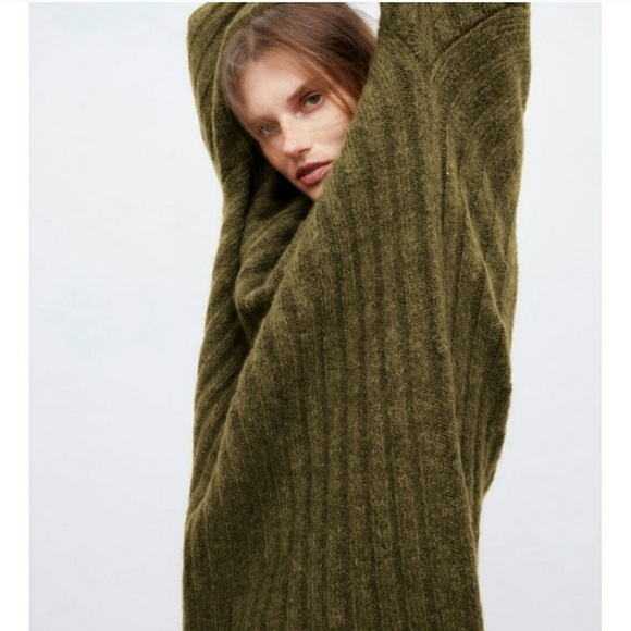 Zara Rib Knit Midi Dress Size M/L - Picture 2 of 7